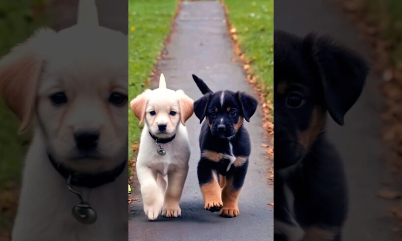 Cute puppies walking side by side #dog #doglover #puppy #puppies #dogs #youtubeshorts #shorts #pets