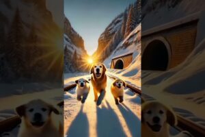 Dog 🐕 and cute puppies warring signs 🛑 to humans 😱.. #foryou#dogs#snow#viral