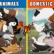 Domestic vs Wild Animals [S1] | Animal Animation