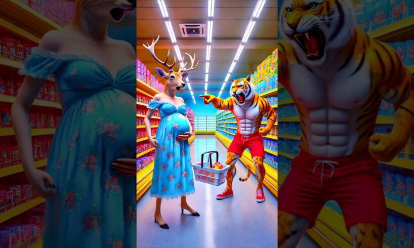 ❤️ Evolution of Animal: Tiger and deer fighting in shopping mall 🥰 #cat #cute #love #shorts