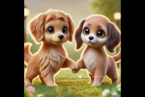 Focus on a pair of super cute puppies!