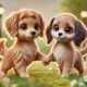 Focus on a pair of super cute puppies!