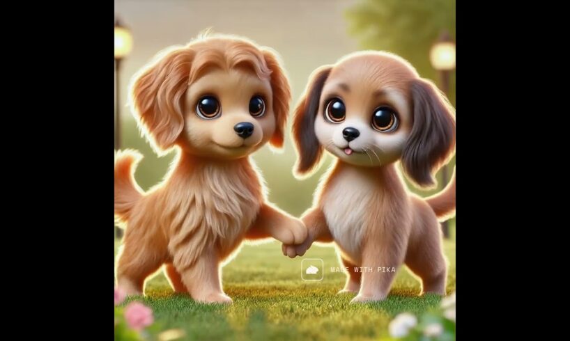 Focus on a pair of super cute puppies!