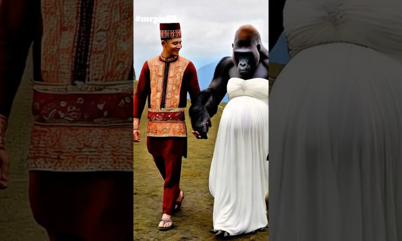 Gorilla Wearing Wedding Dress Causes Stir In Village #nature #animals #explore #happy #love #funny