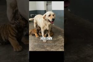 Heartwarming story :Dog cares for Orphaned tiger cubs😓😔 animals,cat,dog,funny video,nat geo wild,