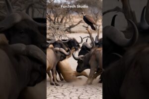 😱🔥Lion Vs Buffalos Intense Fight #animals #animal #animallover #shorts #short #shortvideo #wildlife