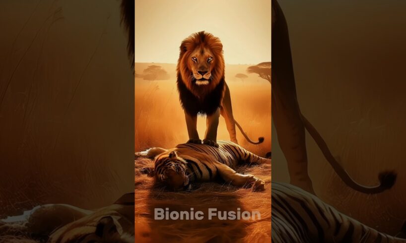 Lion Vs Tiger(Animal Fight) 🤯🤯#animals #hybrid #fusion #shorts