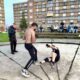 MATH Teacher try to win in a street fight !!! Bad idea, punished !