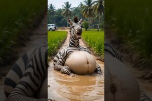 "Pregnant Zebra Rescued by Compassionate Doctors from Muddy Field | Heartwarming Animal Rescue"