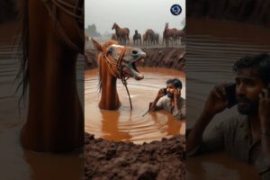 Pregnant horse fell into well rescue by farmers #humanity #animals #horse #rescueanimals