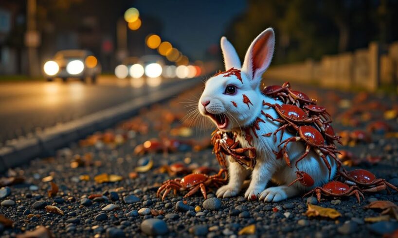 Rescuing a Helpless Rabbit Covered in Crabs! 🐰🦀 | #RabbitRescue #animals #ai