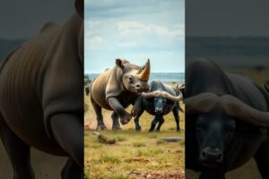 Rhino vs Buffalo - Brutal Clash of Titans