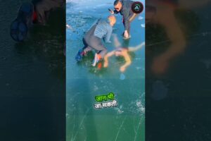 This Man Swim Under ice & Got Stuck! 🚨 One Wrong Turn & It Was Almost Over...😱 #shorts #viralshorts