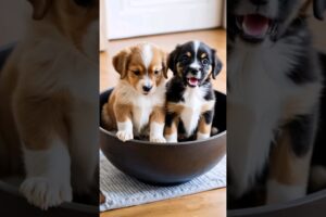 cute puppies barking inside a huge bowl #dog #puppy #barking #doglover #dogs #puppies #dogvideos