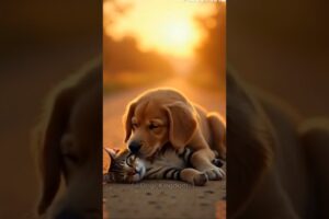 🐶 A Brave Dog Saves an Injured Kitten from a Cruel Person 🐾 #DogRescue #CuteAnimals #AnimalRescue