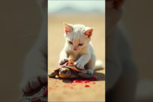 A  Turtle Saver a Cute Cat in wolf. #cuteanimals #animalrescue #rescue #cat #catrescue # #shorts