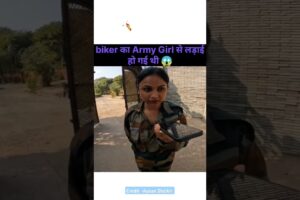 Bike Rider Fights with Army Mam 😭 Army girl fighting with biker #biker #armygirl #armylover