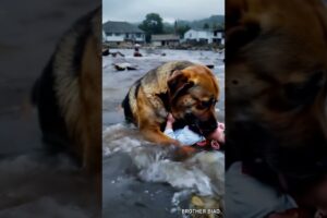 Brave dog rescues baby in distress