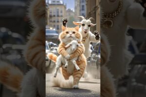 Cat vs Goat Fight Turns INTENSE – Tiger Joins the Battle! |AI Animated Animal Story