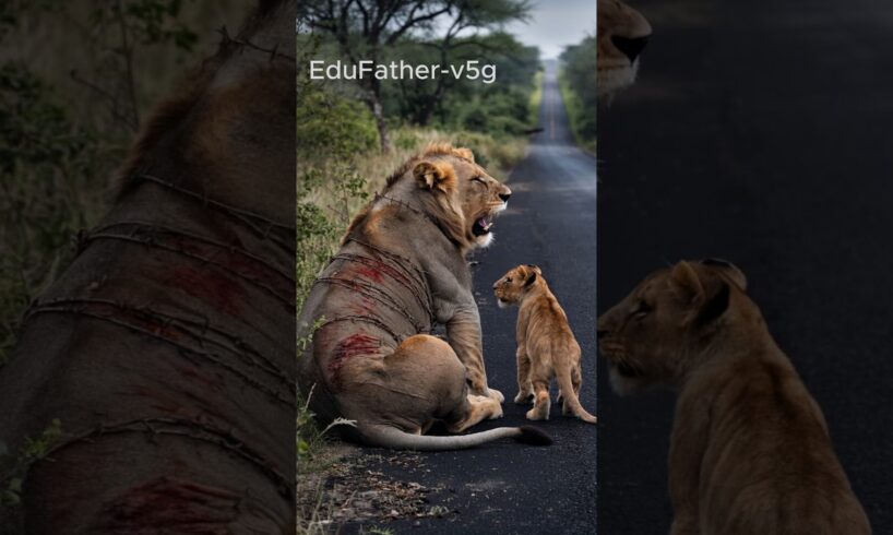 Conscientious man saves the injured lion #animals #lion