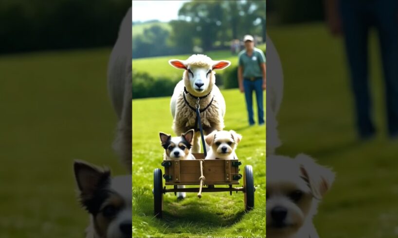 Cute Puppies & Cute Sheep ❤🐑😍 Part 142 #sheep #sheepsound  #cuteanimals #shortsfeed #shorts #share