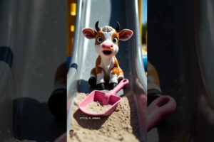 Cute animals playing on the slide #cute #animals #slide#cuteanimals #shorts #ytshorts