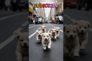 Cute puppies running in the street and park 🤩😍Cutest Moments!#Cutepuppies #puppy #feline #dog#shorts