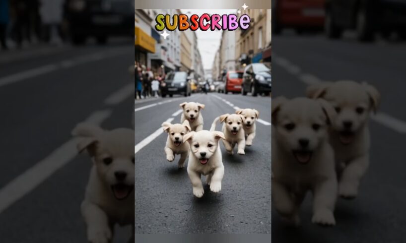 Cute puppies running in the street and park 🤩😍Cutest Moments!#Cutepuppies #puppy #feline #dog#shorts