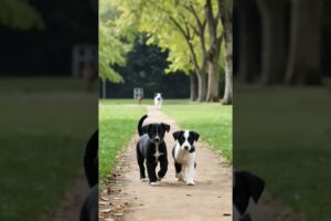 Cute puppies walking side by side #puppy #dog #doglover #cutedog #trending #youtubeshorts #shorts