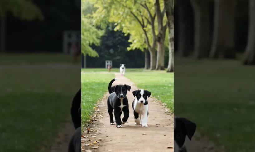 Cute puppies walking side by side #puppy #dog #doglover #cutedog #trending #youtubeshorts #shorts