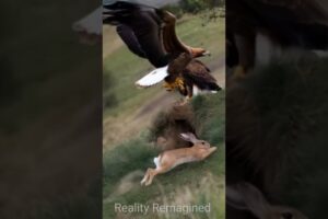 Eagle vs Rabbit 🐇 Race 😄 #eagles #rabbits #shortfeed #wildlife #animals #animalworld #nature #shorts