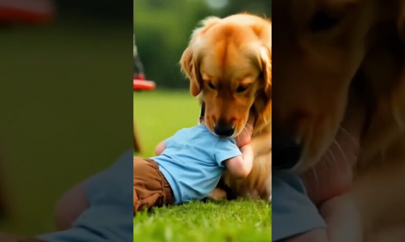 Heroic Golden Retriever Rescues Baby After Swing Accident! 🐶👶❤️