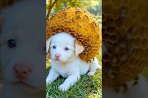 Honey bees attack on cute puppy dog #rescue  please help 😭