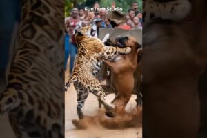 😱Jaguar Vs Brazilian Mastiff #animals #animal #tiger #dog #dogs #doglover #shorts #short #shortvideo