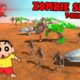 SHINCHAN Fights ZOMBIE SHARK and T-REX ZOMBIE - Part 3 - in Animal Revolt Battle Zombie Apocalypse