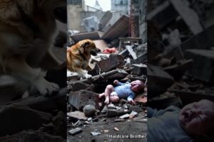 Smart dog rescues baby trapped in ruins #dog  #cute#shorts #pets