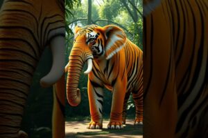 Tiger vs Elephant - Animal Fusion #tiger #elephant #animalfusion