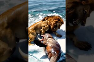 Unbelievable || lion and walrus Playing Together ||🦁💥💥#animals