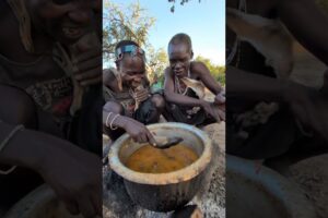 Wow That's awesome See How Bushmen are Very happy with Their traditional food#africa #villagelife