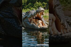 cute puppies eaten by crocodile